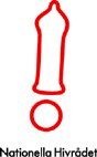 Logo, röd med text under